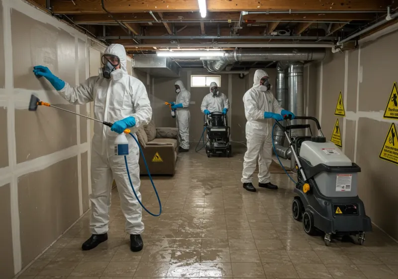 Basement Moisture Removal and Structural Drying process in Slippery Rock, PA